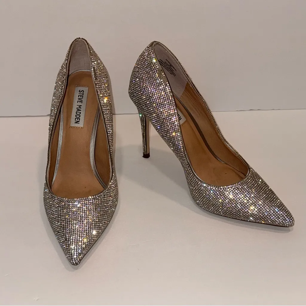 Steve Madden Daisie Crystal Rhinestone Heels - Size 8 - Image 2