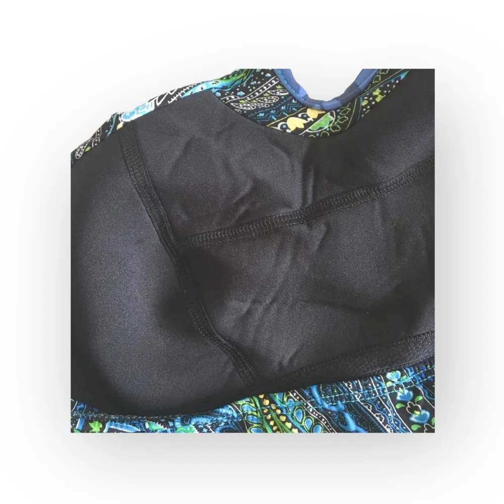 new Papillon Blanc 🝮 Shaped Halter Bustier Top 🝮 Floral Paisley Print 🝮 Blue - Image 9