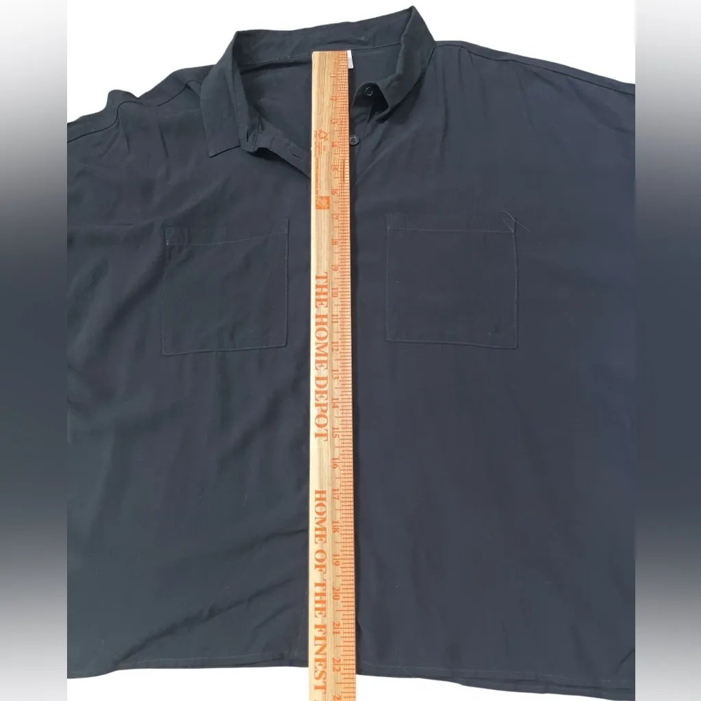 LuLaRoe Amy Solid Black Boxy Short Sleeve Button-Down Shirt - Image 4