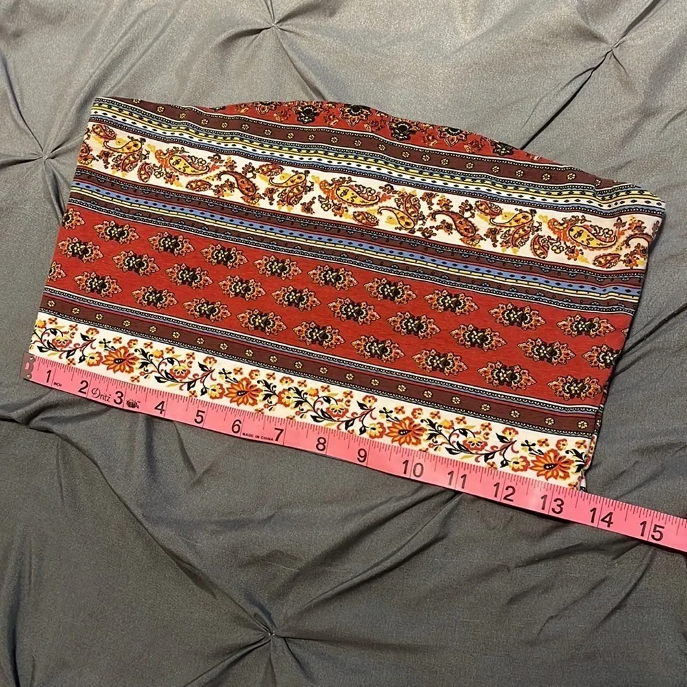 Forever 21 Bohemian Paisley Floral Pattern Tube Top Size Large - Image 9