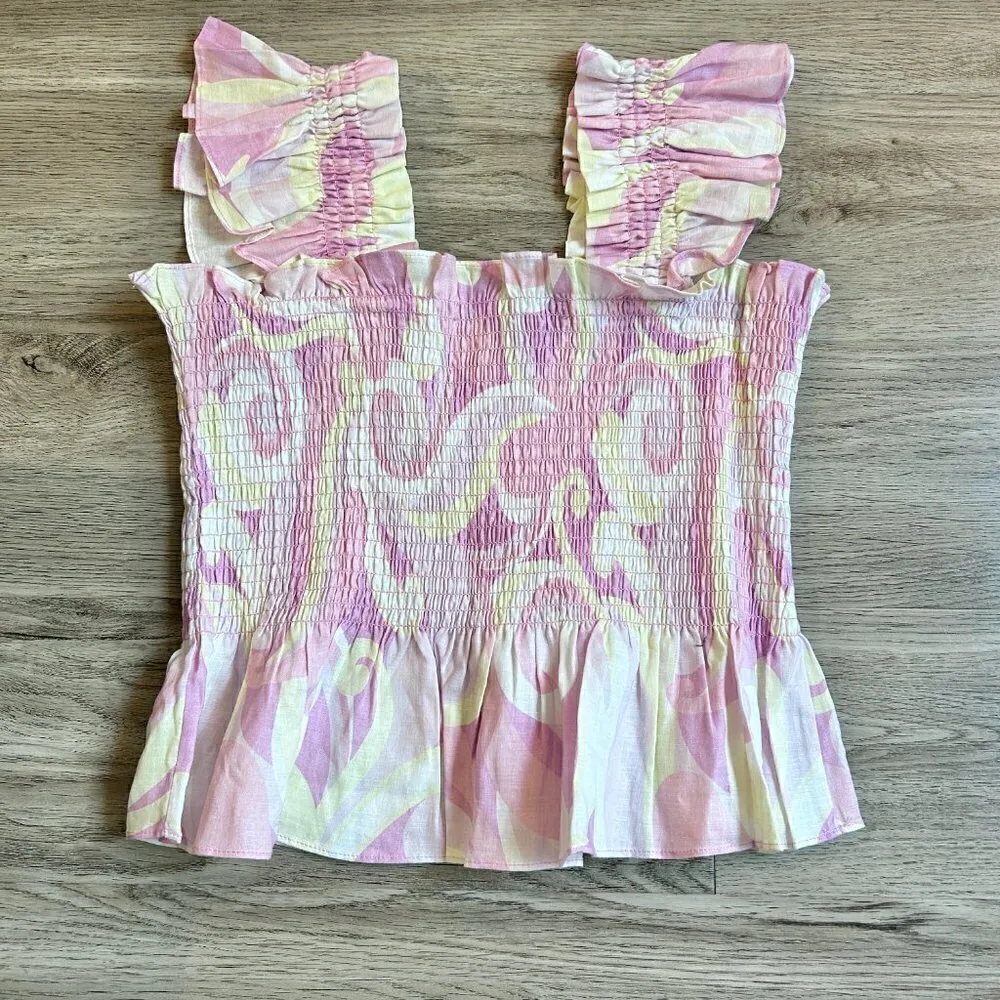 Hill House The Paz Top and Skirt Set Linen in Candy Kaleidoscope Size M NWT - Image 6