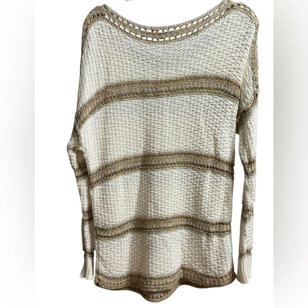 Eddie Bauer Open Chunky Knit Sweater Boho Coastal Chic Pullover Sz L Oversized - Image 2