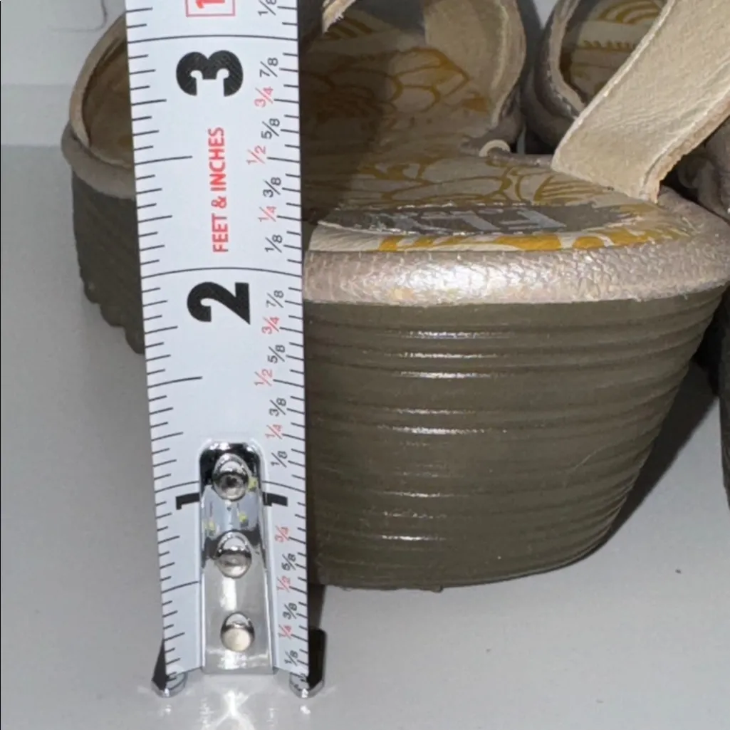 Fly London RALE Cross Band Wedge Sandals Metallic Silver Women’s 38 US 7.5-8 - Image 7