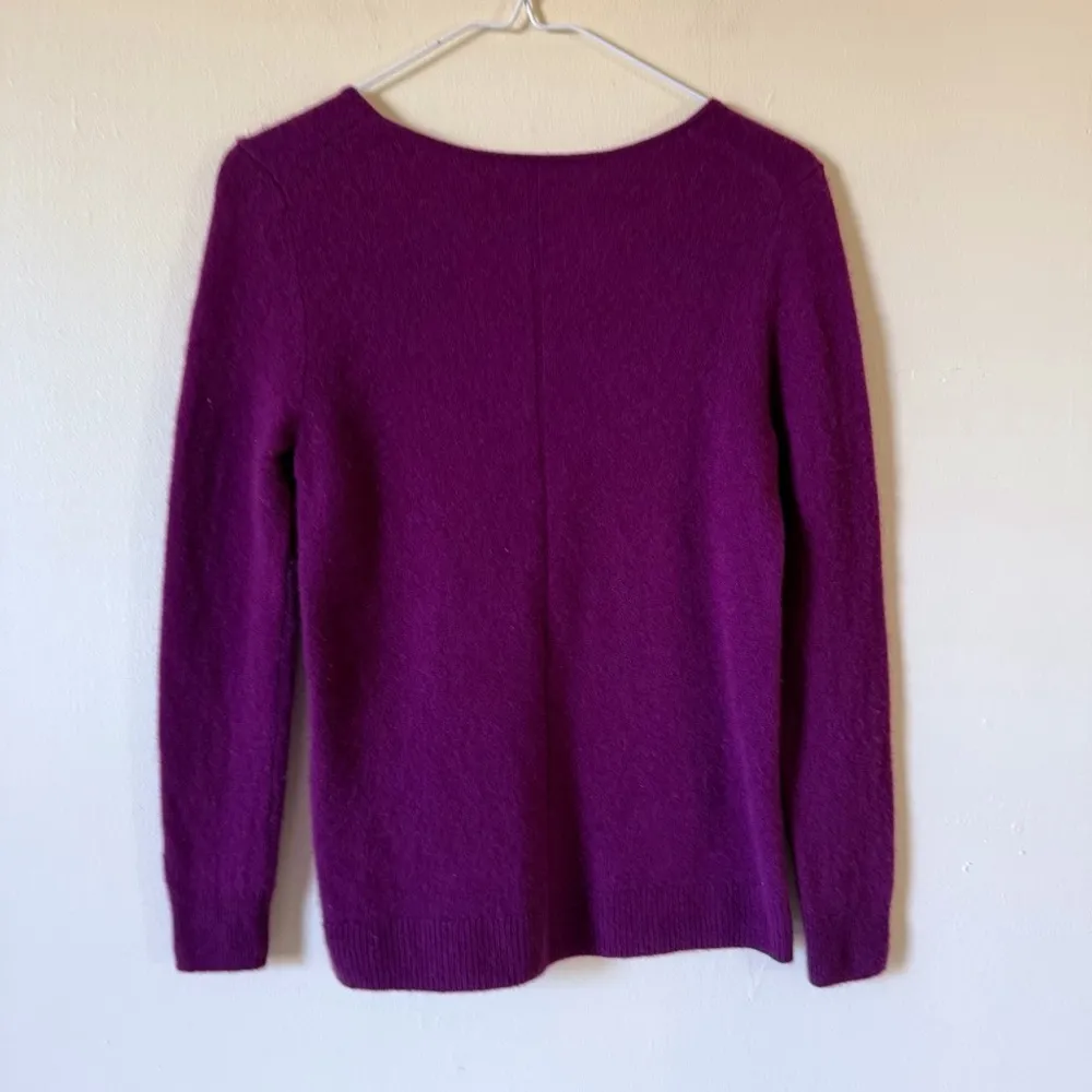 41 Hawthorn 100% Cashmere V Neck Sweater Size S Luxury Minimalist Preppy Red - Image 3