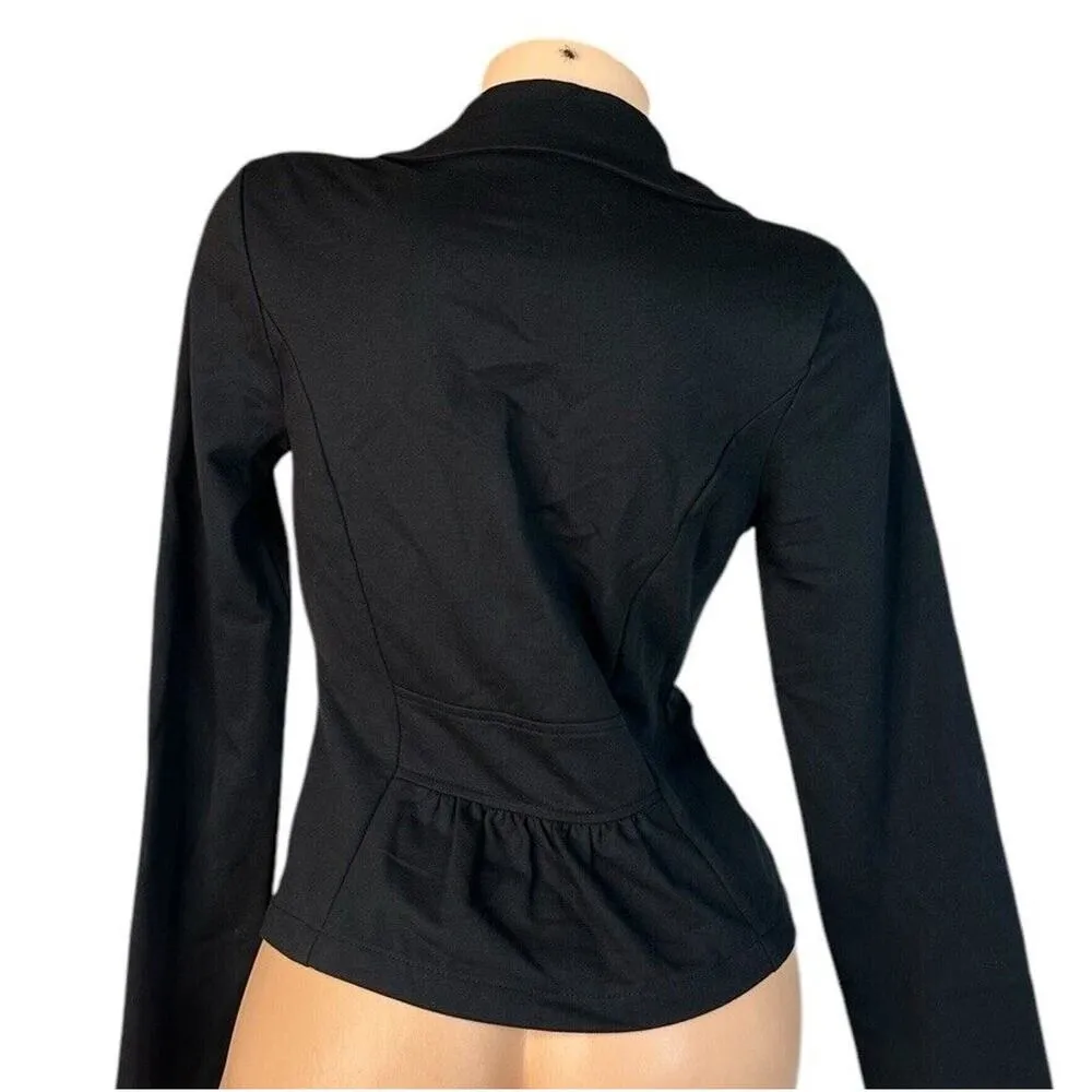 NEW No Boundaries Black Sequin Lapel Holiday Party Knit Blazer w/ Stretch S 3-5 - Image 5