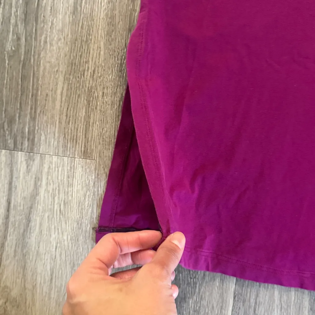 Eileen Fisher Women's Magenta Shirt Dress with Slits Organic Cotton Blend Casual - Image 4