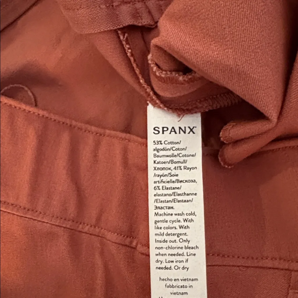 New Spanx Polished Ankle Slim Pants in Salmon Red Medium - Image 5