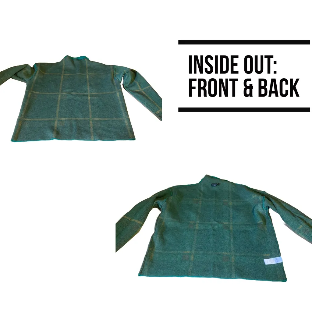 TAHARI GREEN, BLUE & YELLOW PLAID MOCK NECK SWEATER (XL) - Image 9