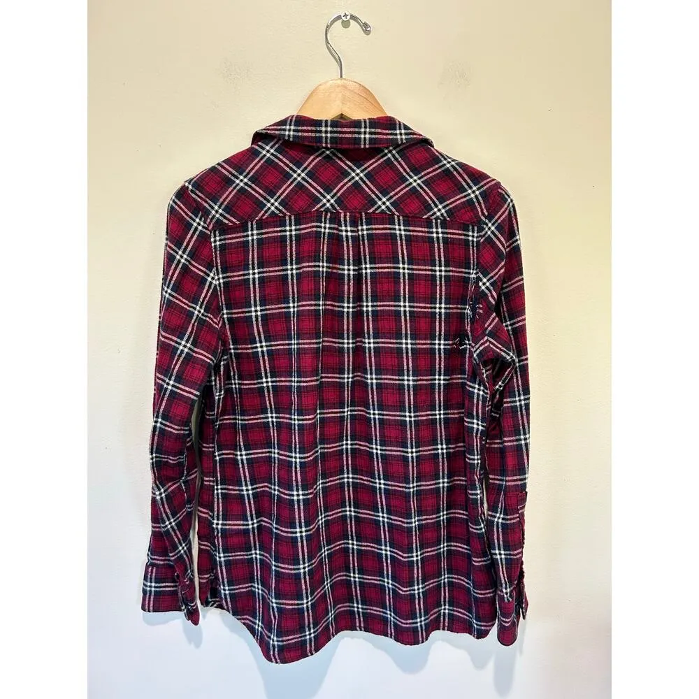 Woolrich flannel shirt womens size M red plaid vintage classic button down - Image 3