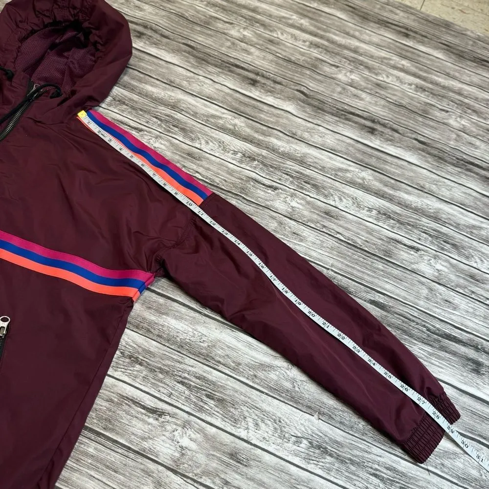 GAP GapFit Women's Hooded Windbreaker Jacket Coat Burgundy S SM Small Athletic - Image 13