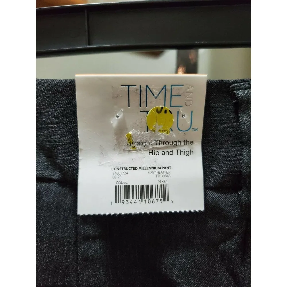 Time and Tru Women's Gray Polyester Millennium Constructed Dress Pants Size 10 - Image 8