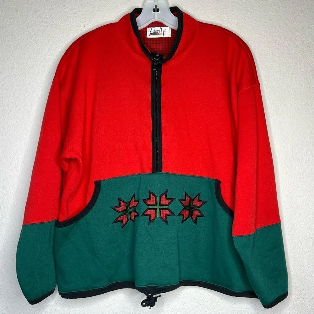 Vintage Ashley Hill Christmas Pullover‎ Shirt Red Size L - Image 5