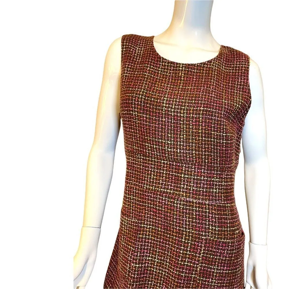 Talbots Plaid Tweed Sleeveless Dress Jumper Size 12 Petite - Image 12