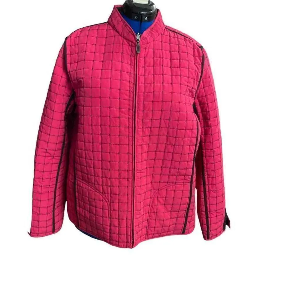 NAPA VALLEY Pink & Black Zipper Quilted Style Jacket Size XL - Image 7
