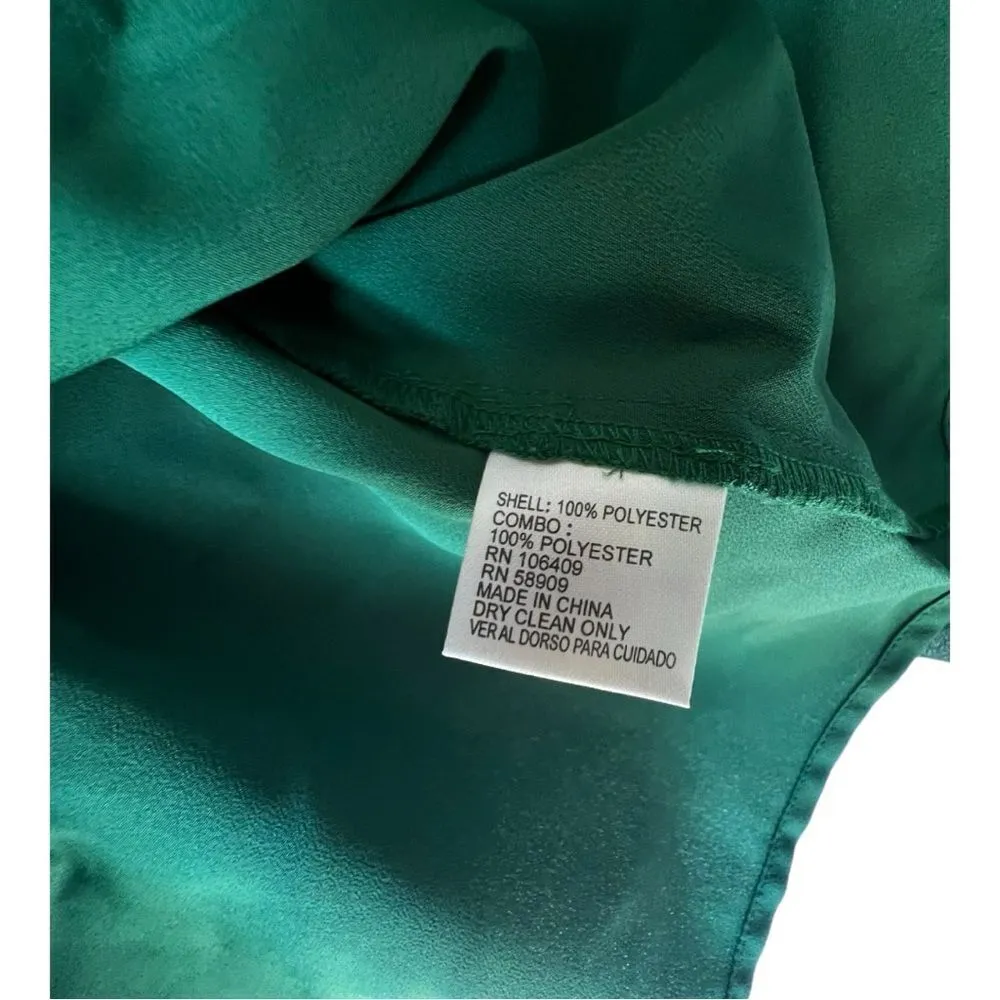 Women's Antonio melani Collar Neck Button Down Ruffle green Front Long Sleeve S. - Image 5