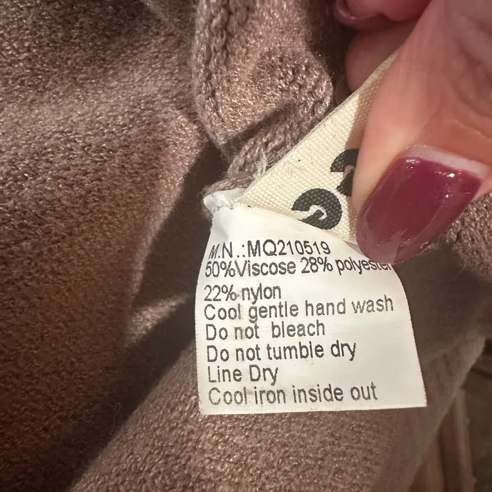 NWOT MINIBEE TAN Mock Neck Long Sleeve Sweater Dress Size XL - Image 9