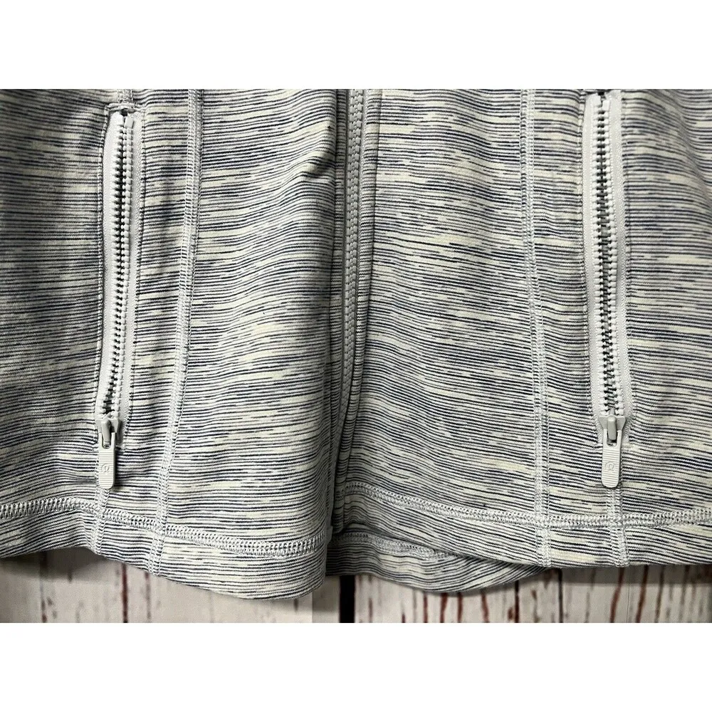 Lululemon Define Full Zip Up Jacket - Wee Are From Space Blue Striped - Size 6 - Image 2