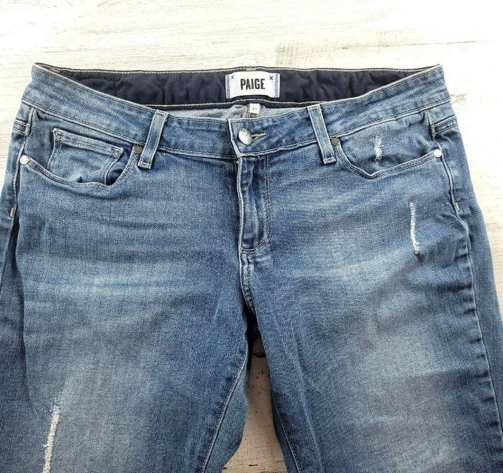 Paige Denim Women’s Jeans Donovan Medium Wash Distressed Size 28 (31x26) EUC - Image 5