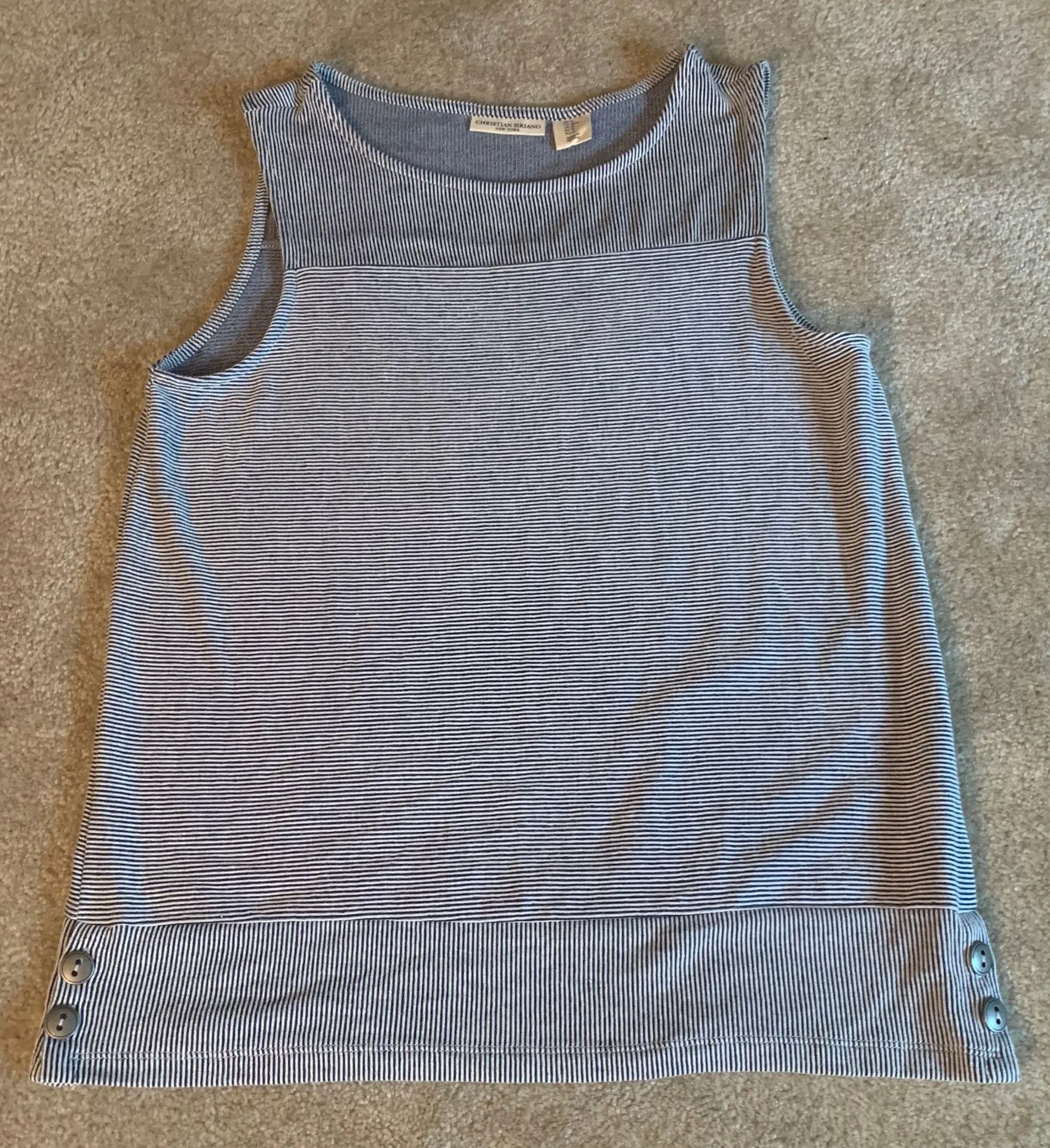 Striped Button Tank - Image 5