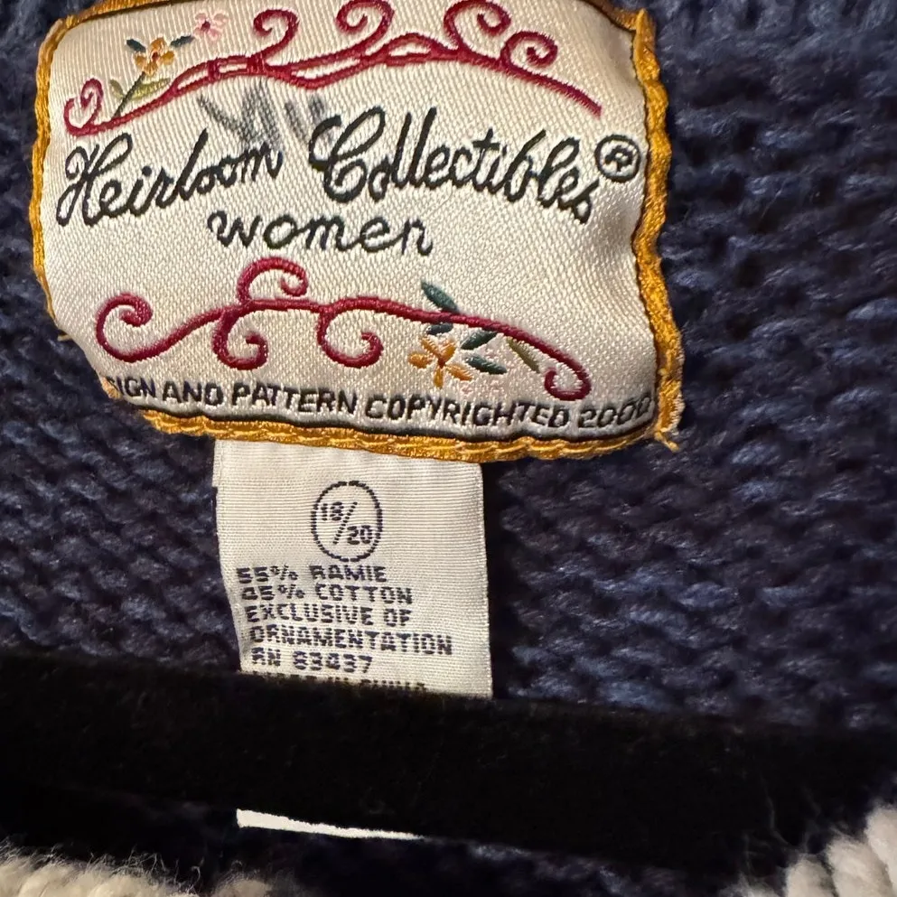 Heirloom Collectibles Women 18/20 3D Christmas Farmhouse Cardigan Cotton Blend Size XL - Image 6