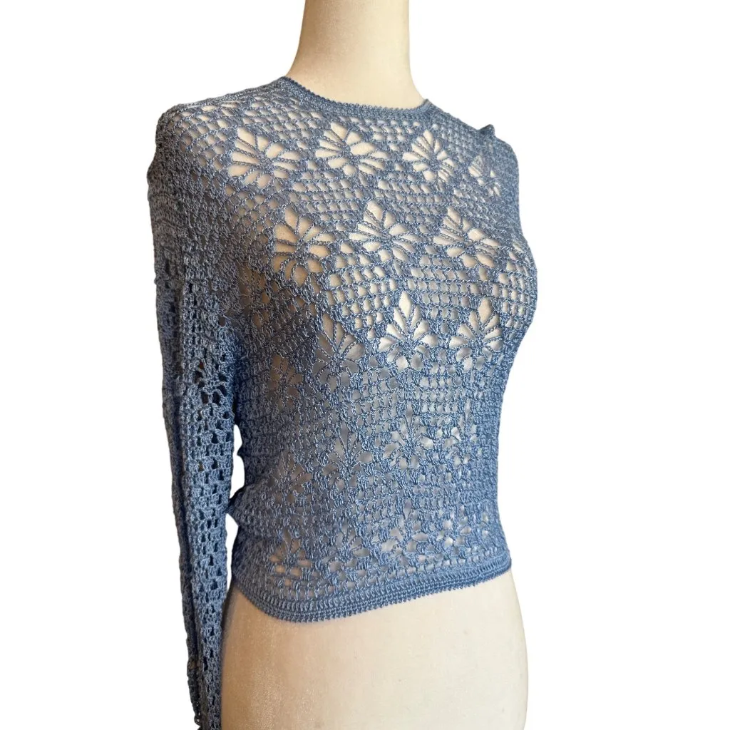 SER.O.YA Parley Crochet Top in Sky Blue XS - Image 5