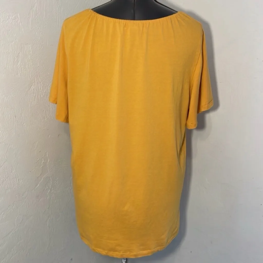 Carolyn Taylor Mustard Yellow Boho Blouse Floral Embroidery print 2X Plus - Image 6