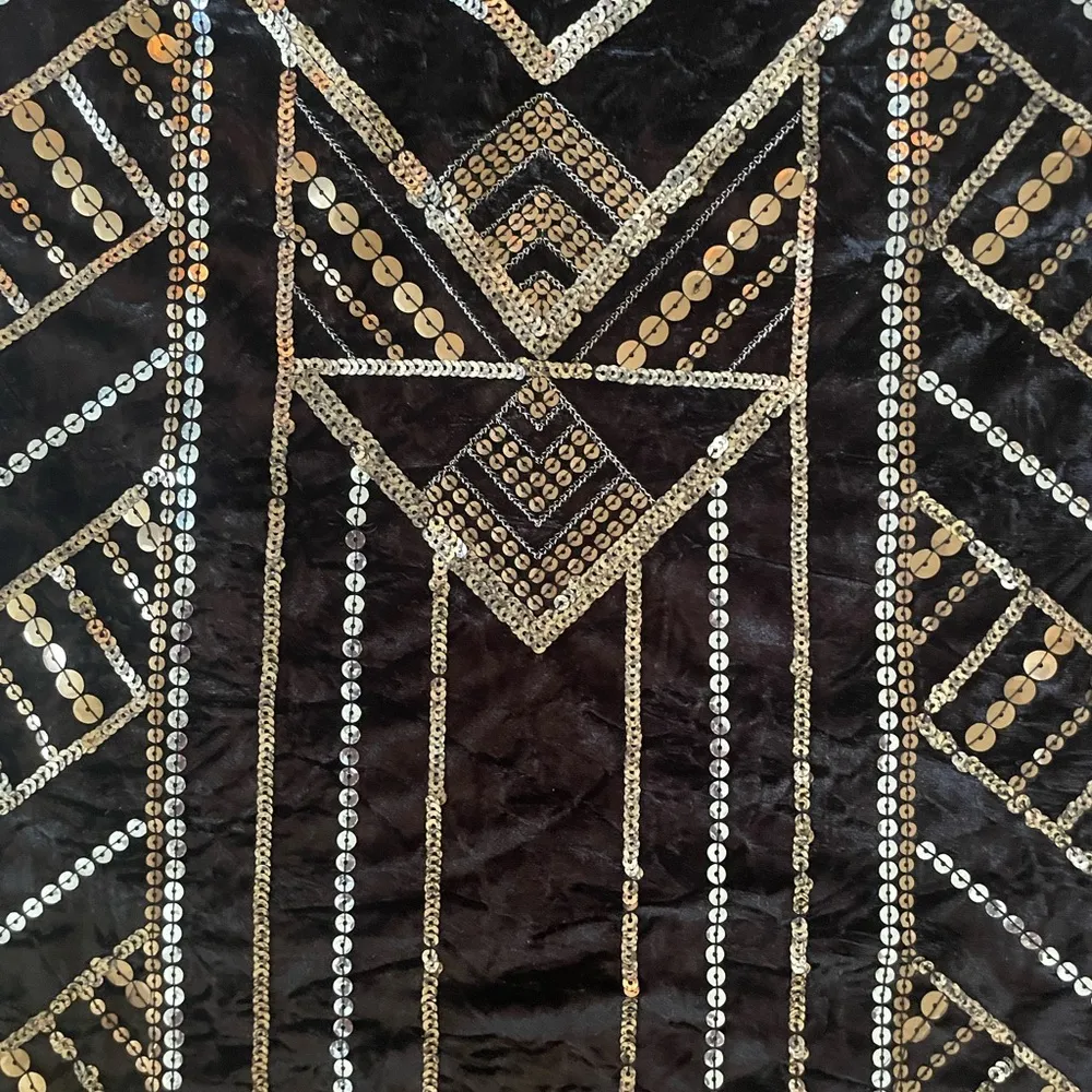 Express Velvet and Sequin Spaghetti Strap Razor-Back Tank Top - Image 2