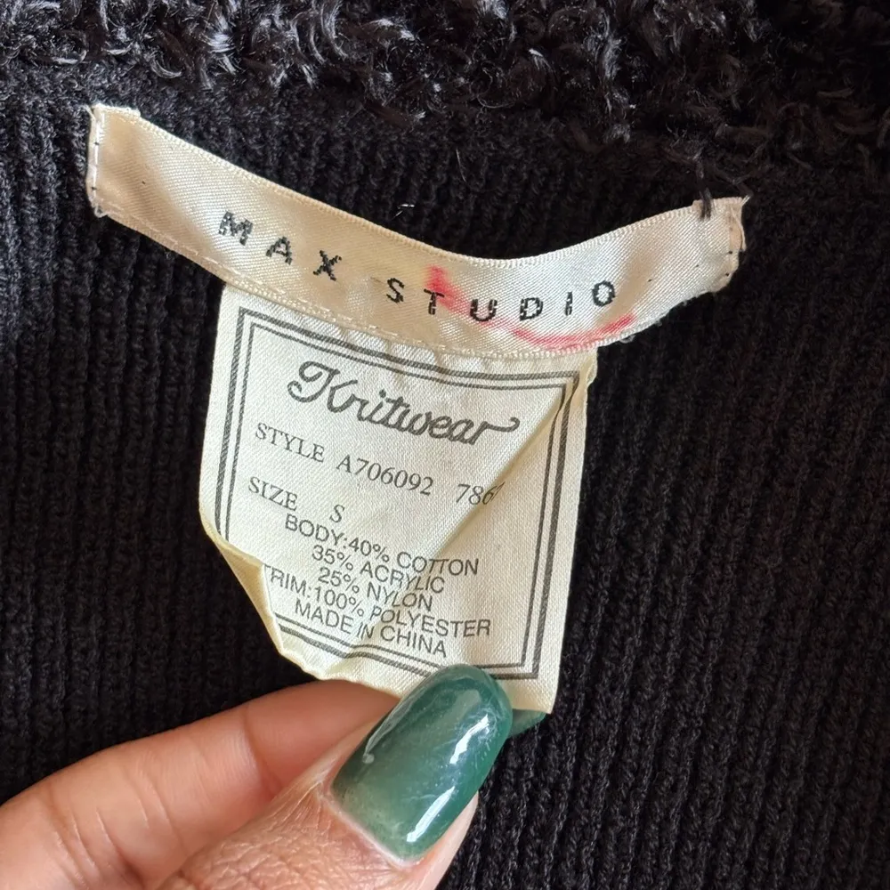 Max Studio Knitwear Vintage Tie Cardigan Mob Wife Y2K Size S - Image 8