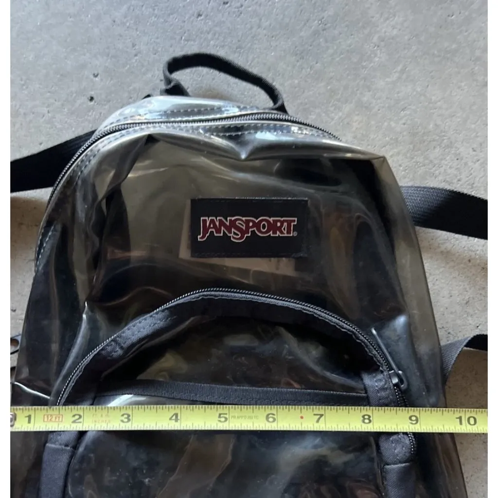 Vintage Jansport Half Pint Mini Corduroy Backpack Classic Translucent Black - Image 9