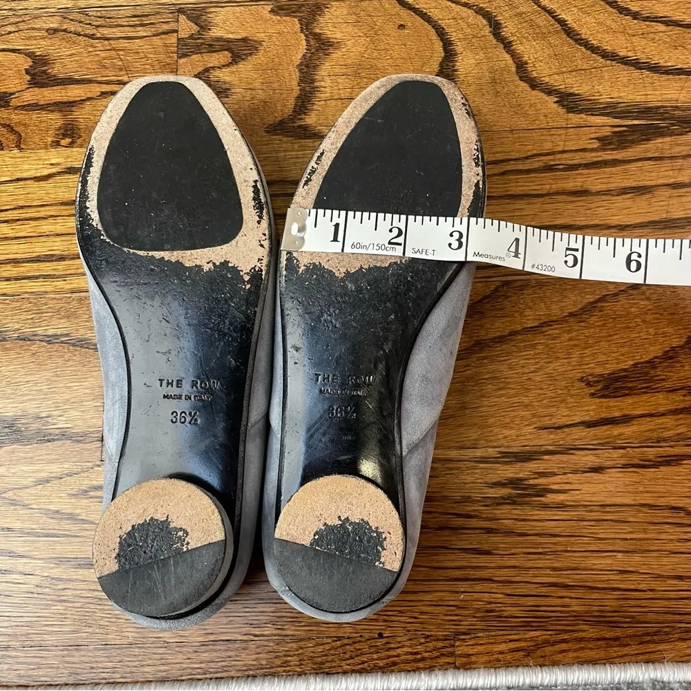 The Row Gray Blue Suede Leather Loafers - Image 5