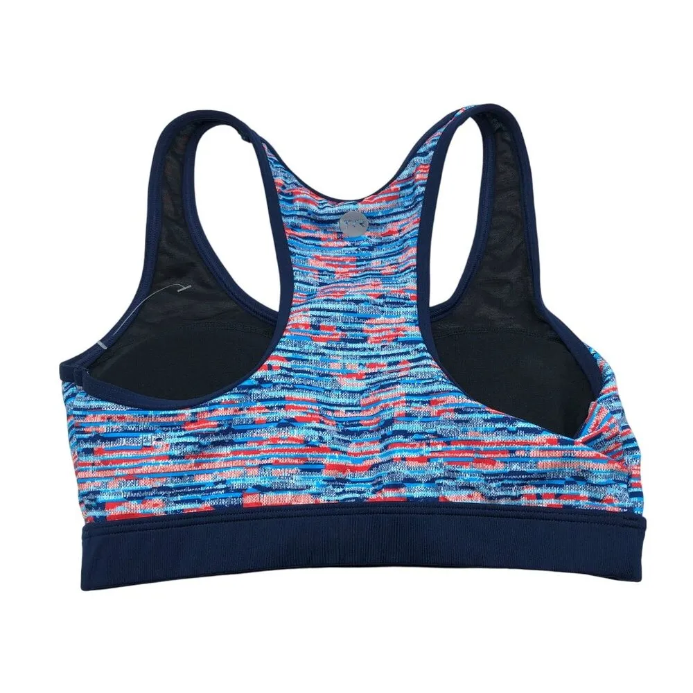 TYR Womens Quake Lyn Racerback Bikini Swim Top Sports Bra Workout Blue Orange S - Image 3