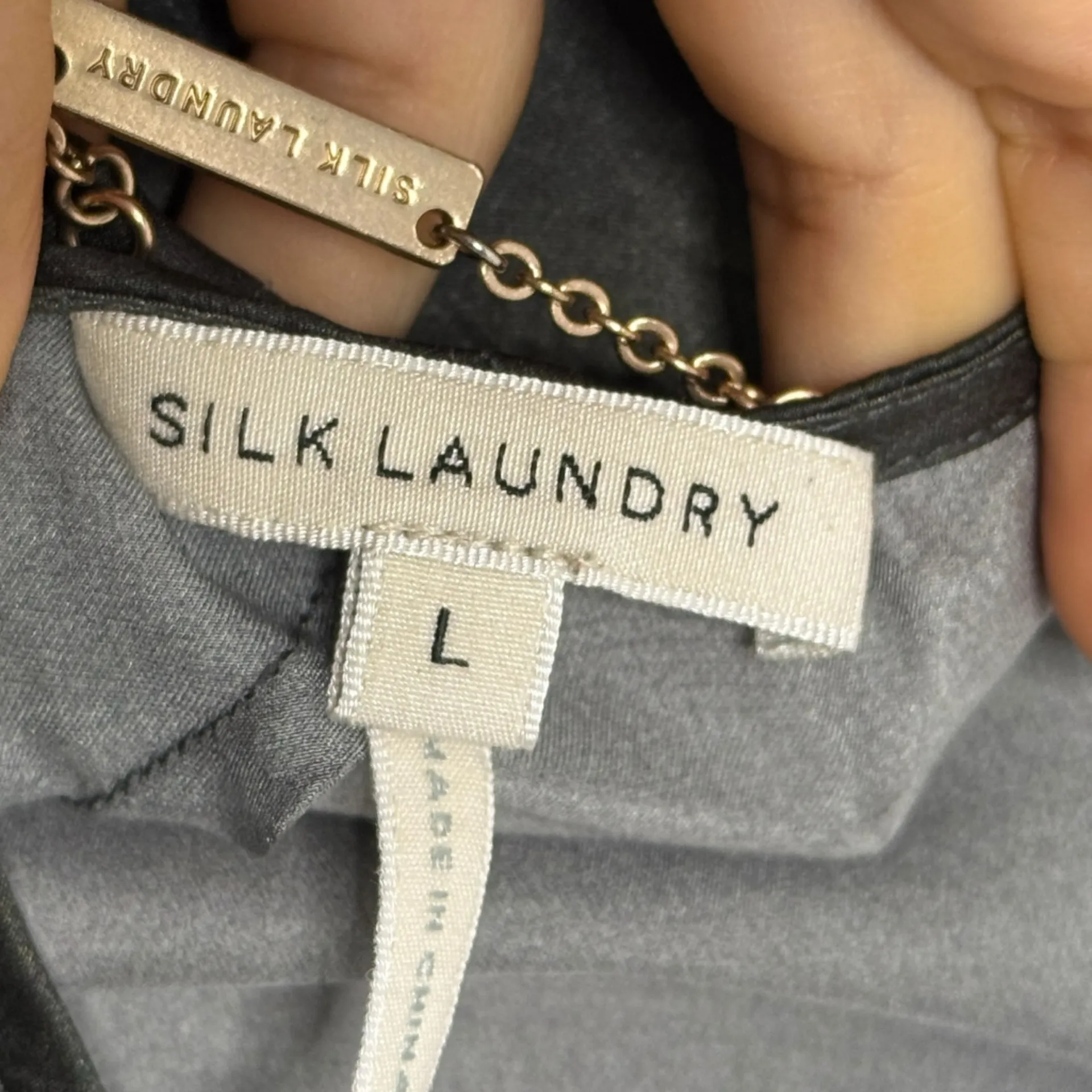 Silk Laundry Short Sleeve Bias Dress Size L - Image 11