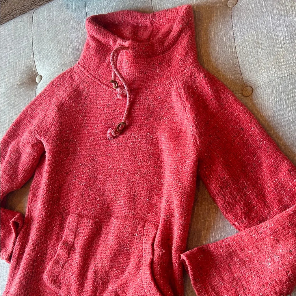 Weird Fish Orange Mock Neck Cotton Blend Sweatshirt Size 10 - Image 3