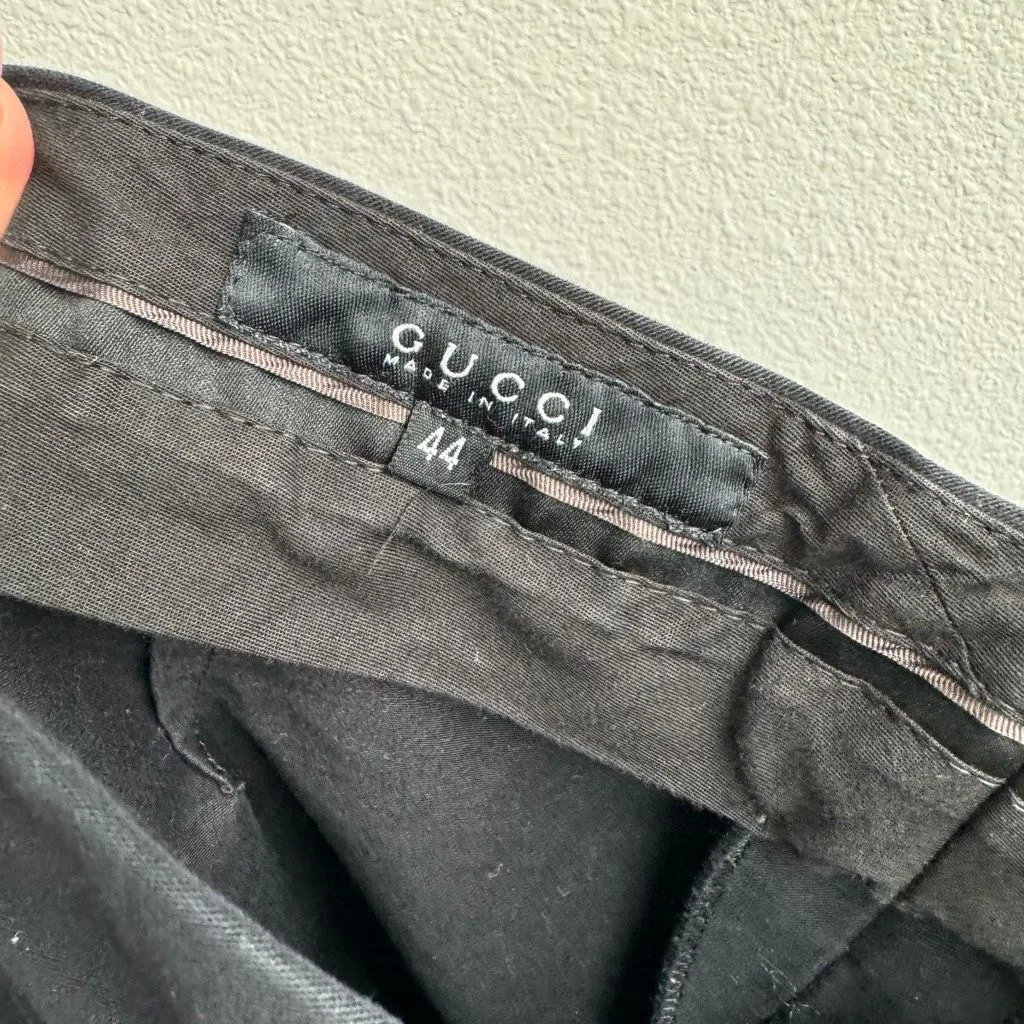 Vintage Gucci Women’s Black Trousers Slacks Casual Pants Size 44 EU Large Cotton - Image 10