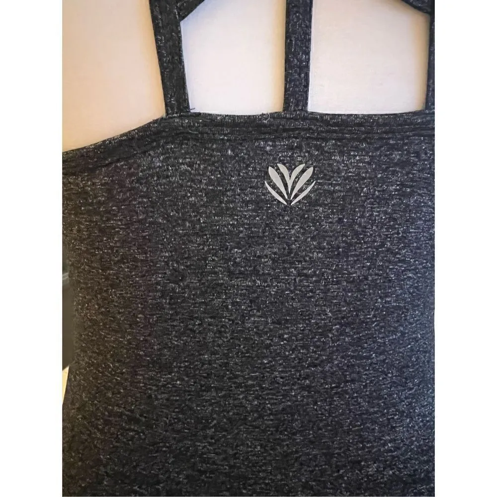Forever 21 Activewear Heathered Charcoal Gray Strappy Athletic Tank Top XS - Image 3