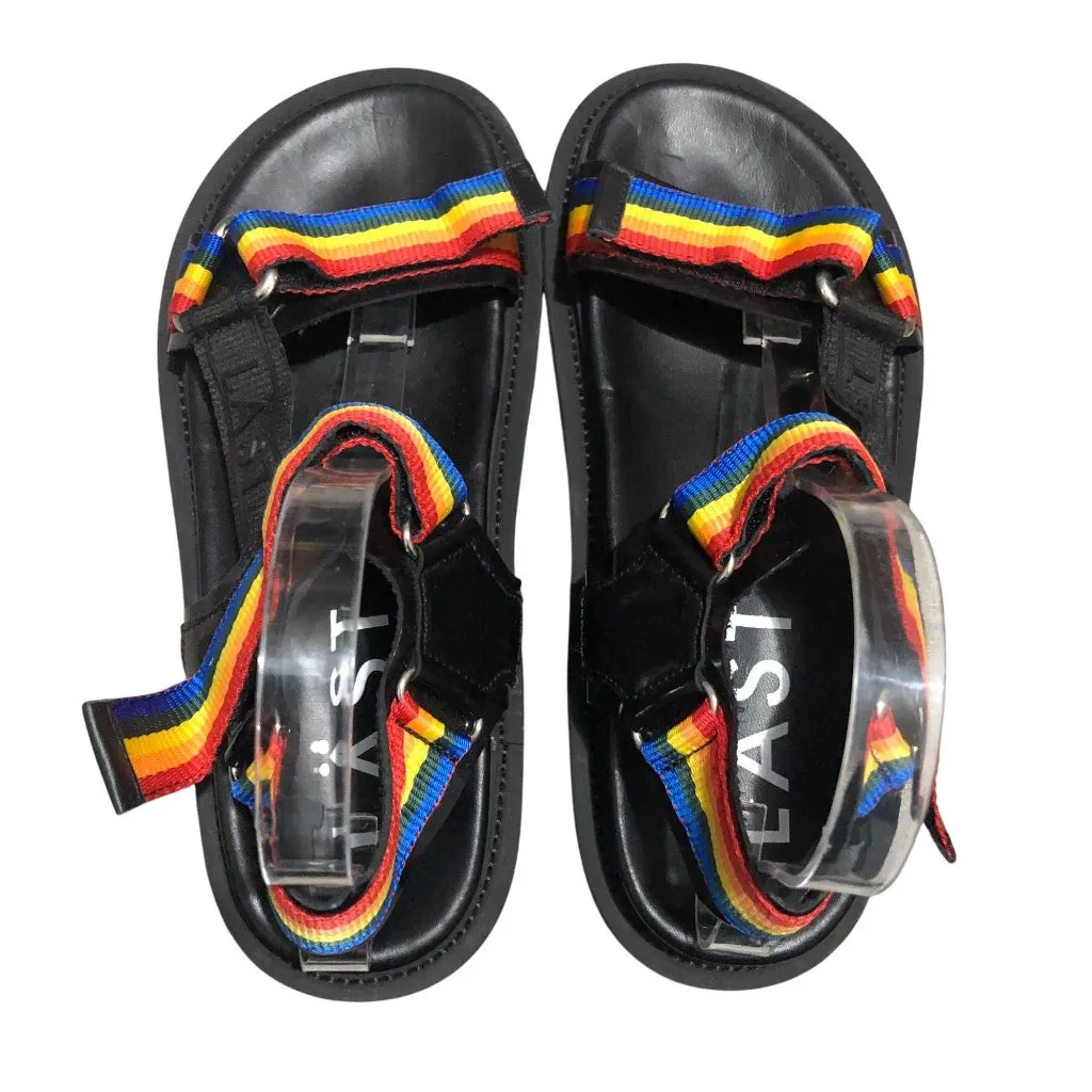 LAST Candy Rainbow Adjustable Strap Chunky Sandals Platform Pride 39 US 8 Black - Image 5