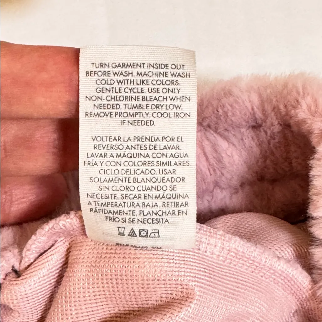 No Boundaries Pink Faux Fur Heart Jogger Lounge Pants Small Cozy Y2K - Image 9