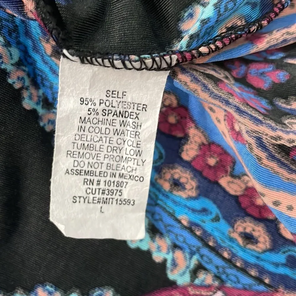 Espresso Women’s Multicolor Paisley V-Neck Top Size Large - Image 7