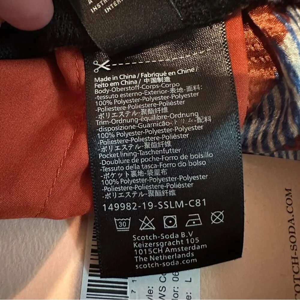 Scotch &‎ Soda Poolside Blue & Red Chevron Stripe Ruffle Shorts Sz L NEW - Image 6