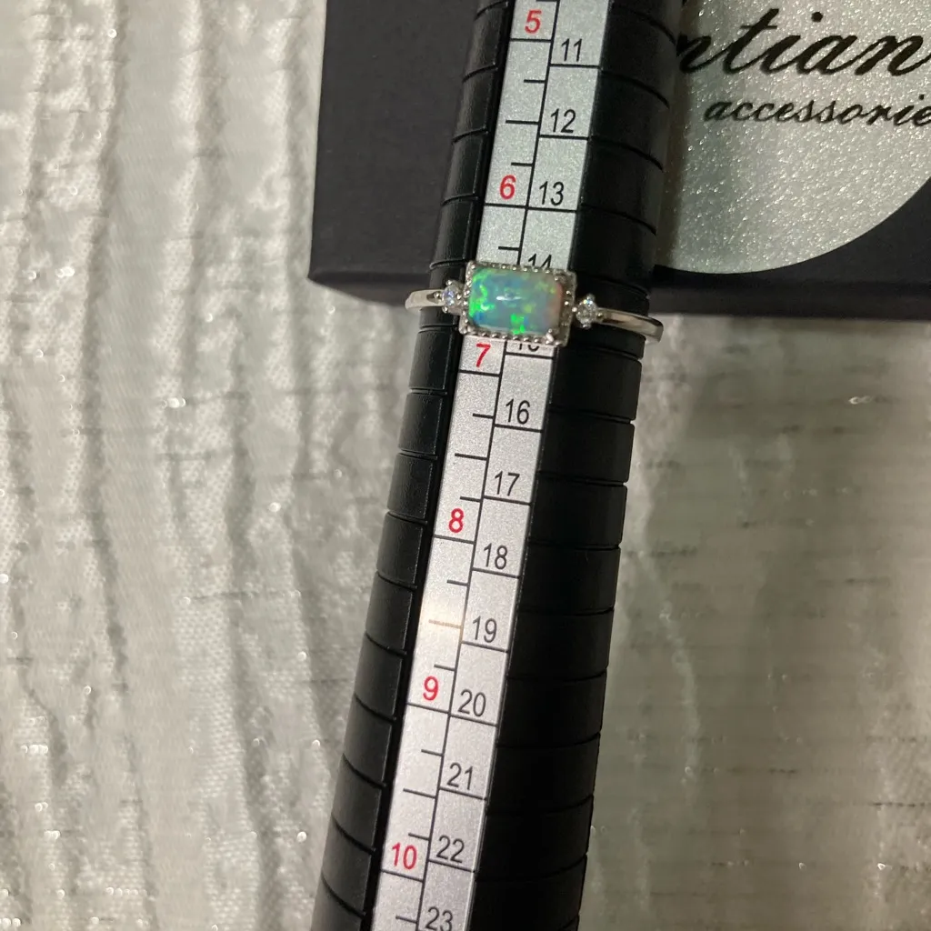 Sterling Silver Ring with Blue Opal - Image 4