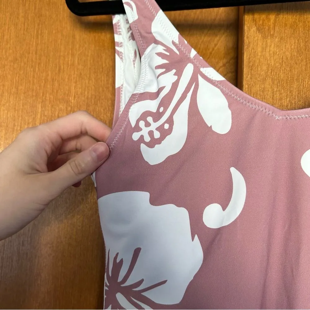 Ele Swims Chloe One Piece Swimsuit in Aloha Mauve Floral Size Medium Pink - Image 2