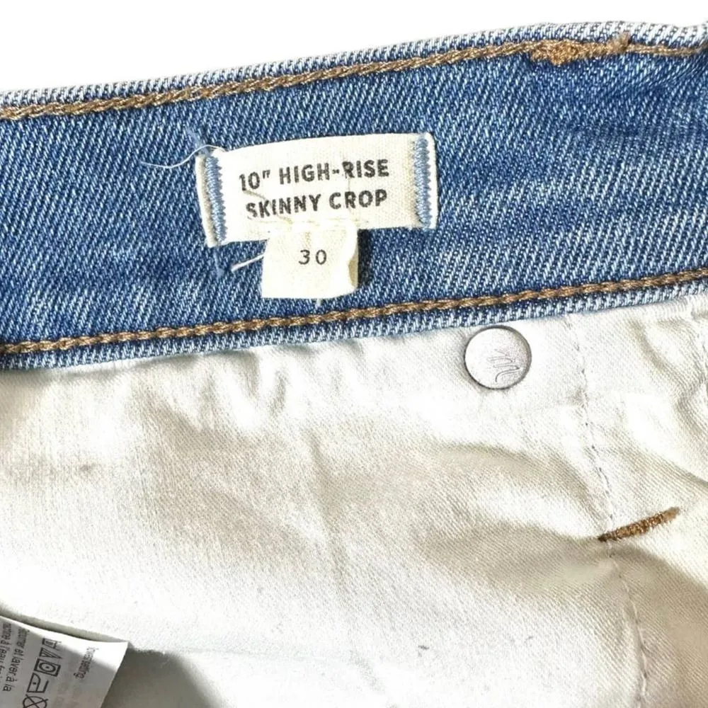 Madewell 10" High-Rise Skinny Ankle Crop Denim Jeans Horne Wash Light Blue 30 - Image 11