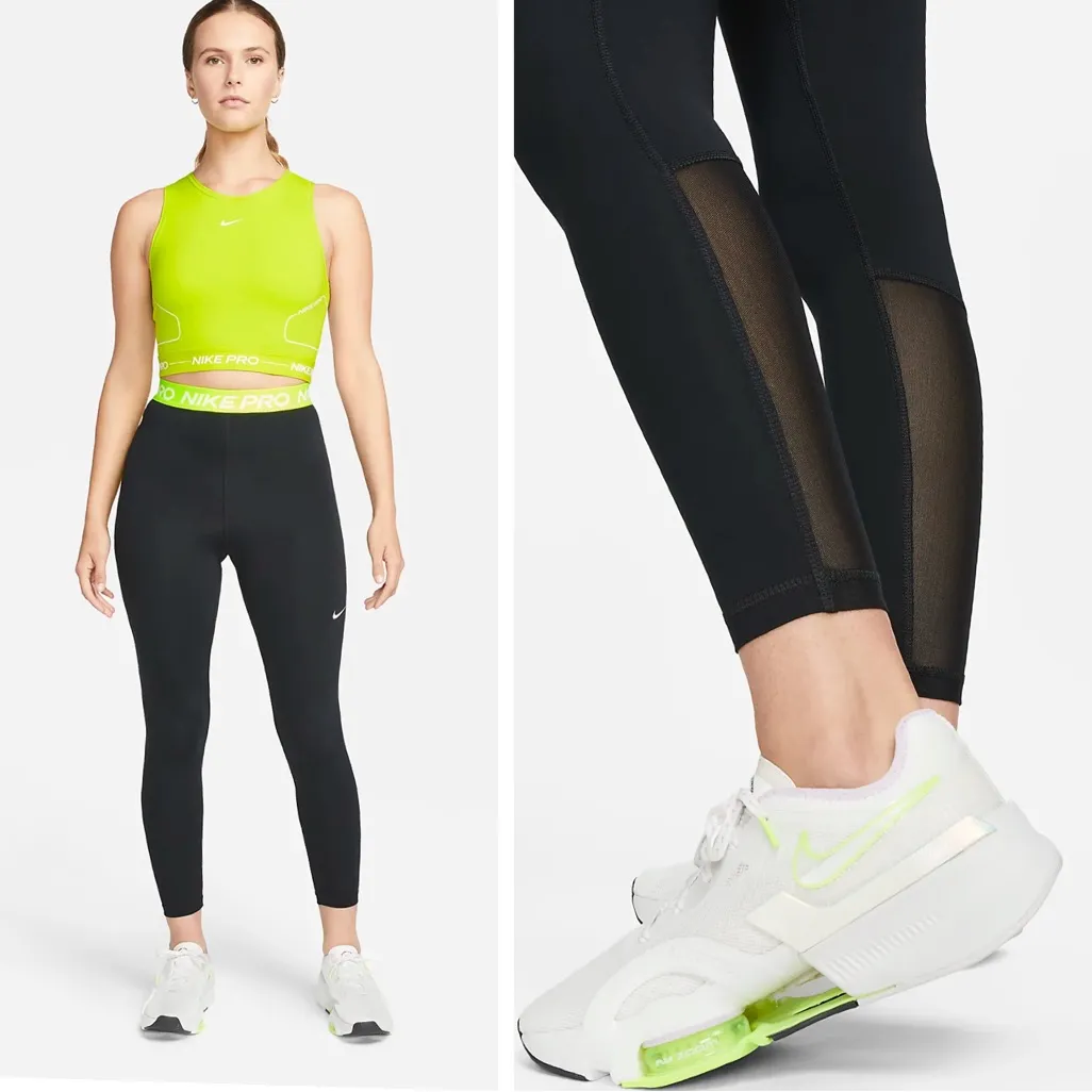 NWT Nike Pro Women's Mid-Rise Crop Leggings (Plus Size) SZ-1X - Image 3