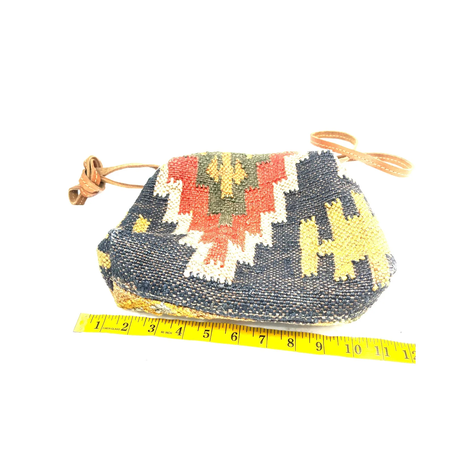 Vintage Kilim Rug Tapestry Purse Bag Crossbody Woven Southwestern Artisan - Image 7