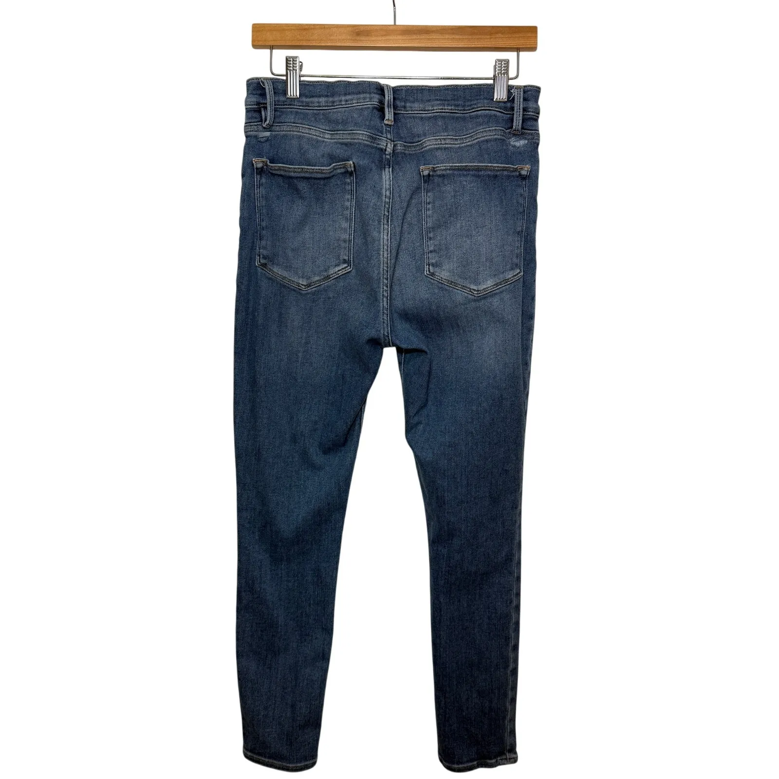 FRAME Le High Skinny Crop Jeans Size 32 Light Blue French Girl Chic Elevated - Image 2