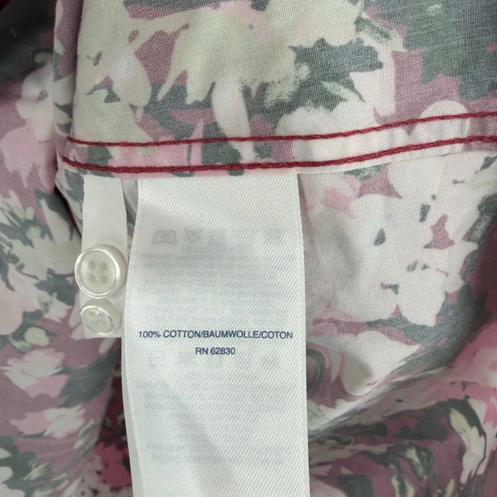 Lands’ End women’s no iron supima cotton floral long sleeve blouse size 20W - Image 4