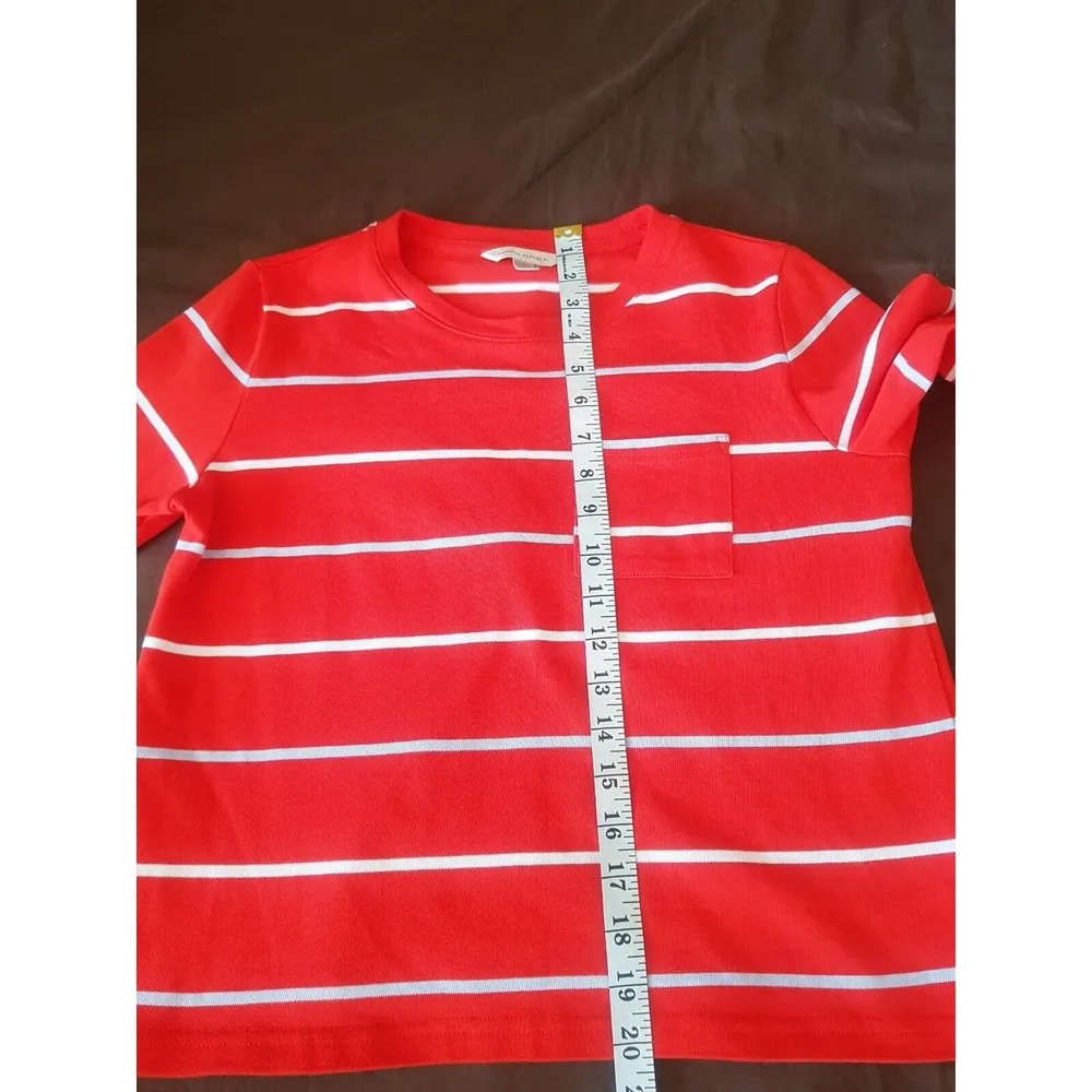 Banana Republic Crew Neckline Cropped Top Long Sleeve Skimmer Stripe Size XS - Image 11