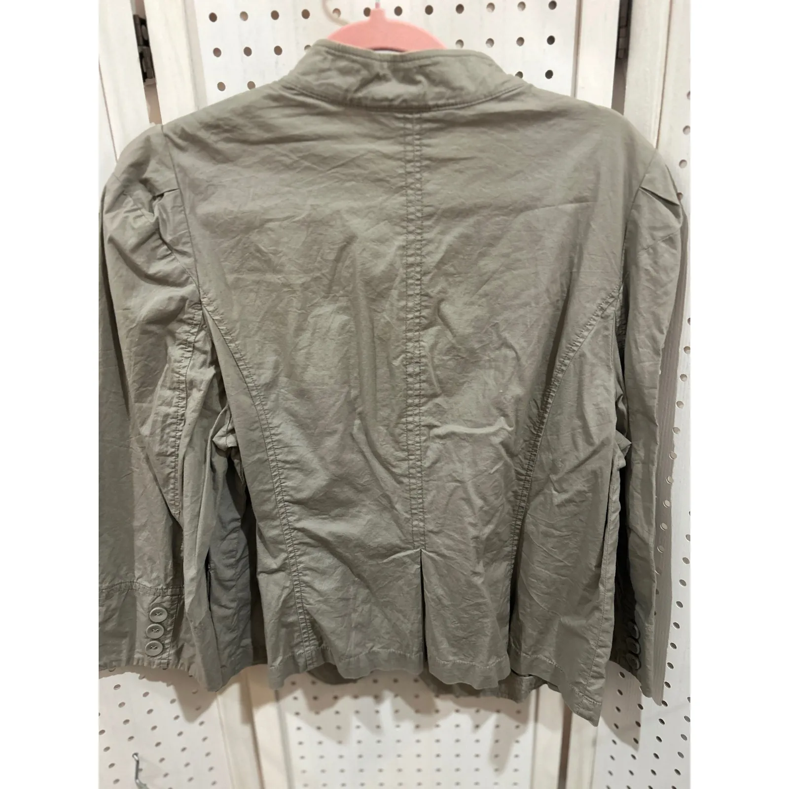 INC International Concepts Womens Jacket Taupe Double Breasted Mandarin XL Tan - Image 6