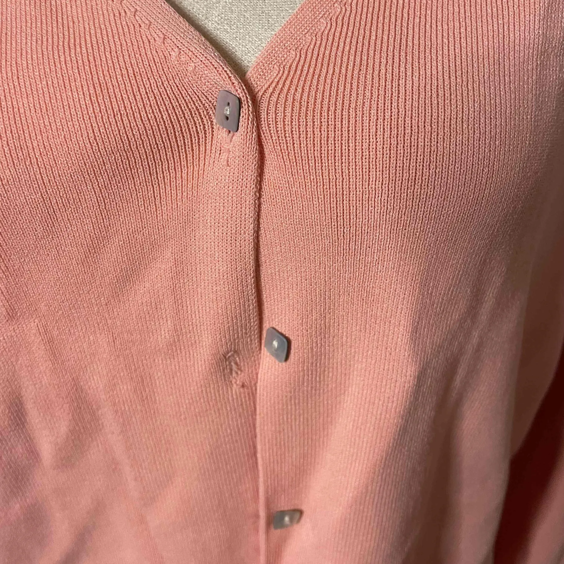 Joseph A Pink Long Sleeve Button Up Cardigan Sweater Size Large - Image 2