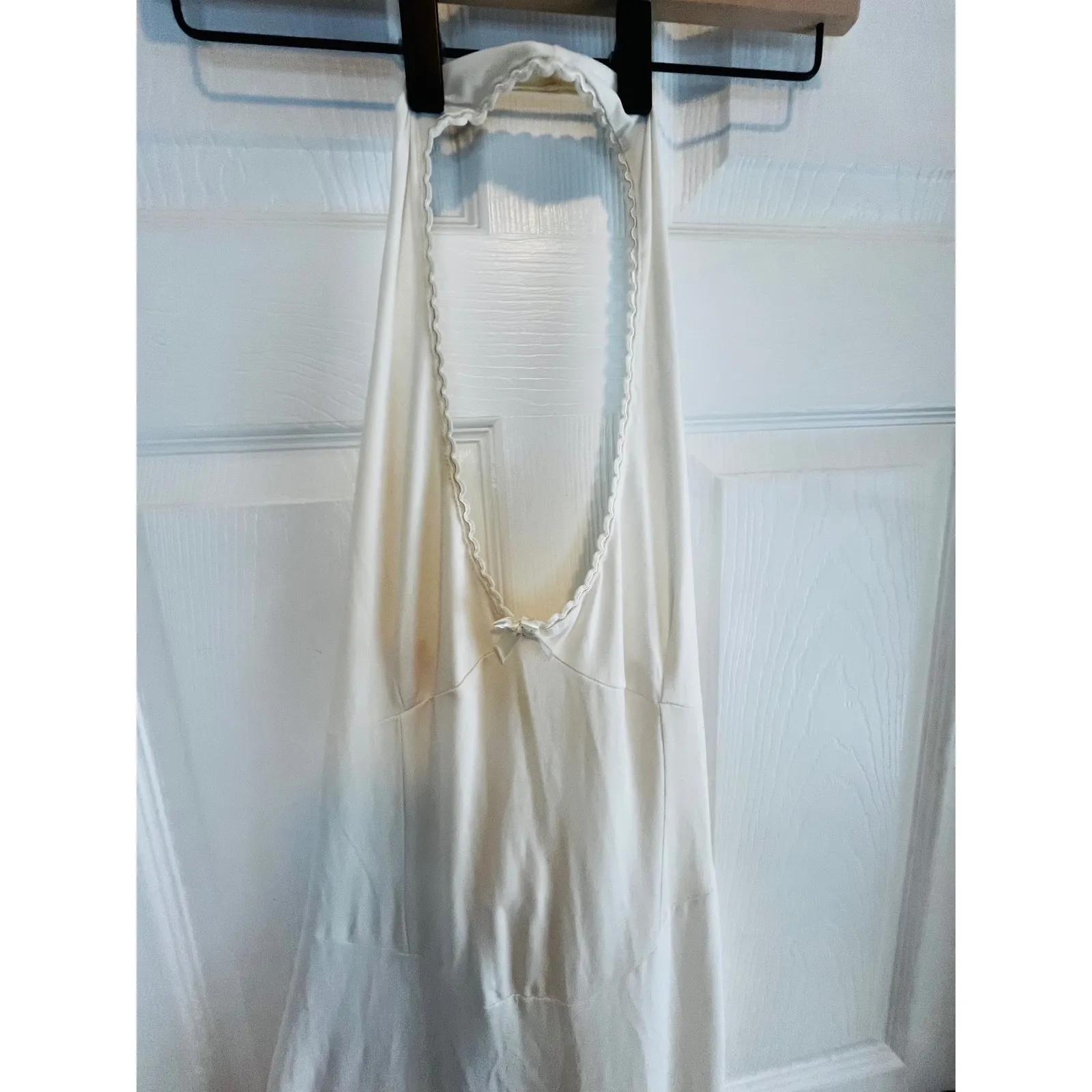 White Halter Neck Wide Leg Jumpsuit Romper Women's Lounge S - Image 6